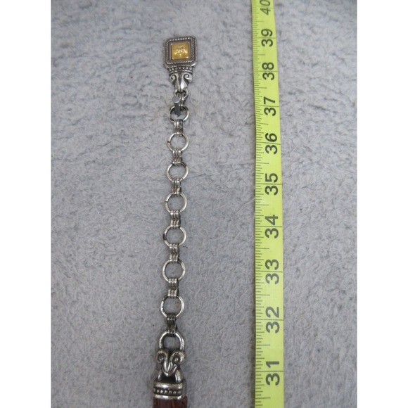 Boho Medallion Chain Leather Belt Womens M Brown Fleur De Lis Western Festival main image 7